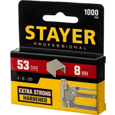 STAYER 8 мм скобы для степлера тонкие тип 53, 1000 шт 3159-08_z02