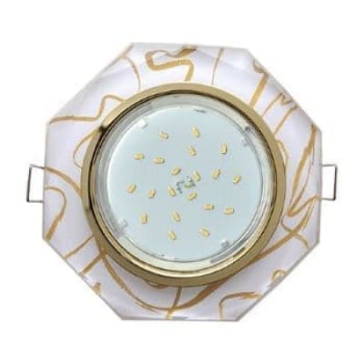 Встраиваемый светильник Ecola GX53 H4 5312 Glass золото/белый FG538AECH