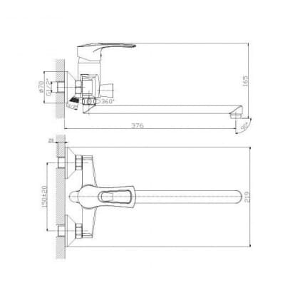 Смеситель для ванны Rossinka T (T40-32)