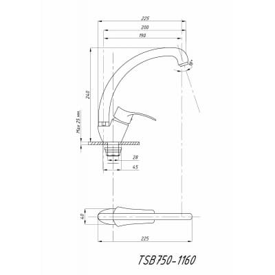 Смеситель для кухни TSARSBERG TSB-750-1160 тип См-МОЦБА