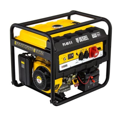 Генератор бензиновый PS 80 E-3, 6.6 кВт, 400 В, 25 л, электростартер Denzel 946954