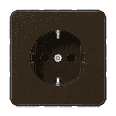 Розетка JUNG CD 500, скрытый монтаж, с заземлением, коричневый, CD1520BR