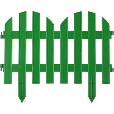 Забор декоративный GRINDA 28х300 см, зеленый ПАЛИСАДНИК 422205-G