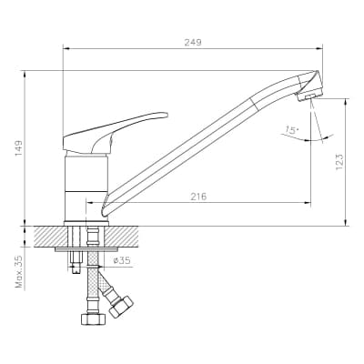 Смеситель для кухонной мойки DECOROOM DR21 (DR21018)