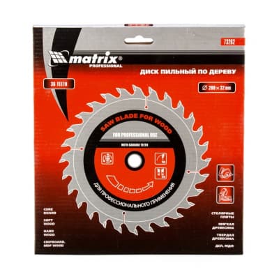 Пильный диск по дереву, 200 х 32 мм, 36 зубьев, кольцо 30/32 Matrix Professional 73262