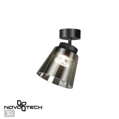 Светильник накладной светодиодный IP20 LED 4000K 24W 175-245V ARTIK 358644 OVER NT21 000 корпус черный/плафон дымчатый   NOVOTECH ARTIK 358644