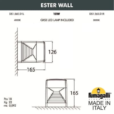 Светильник на стену FUMAGALLI ESTER WALL DS1.560.000.AXD1L