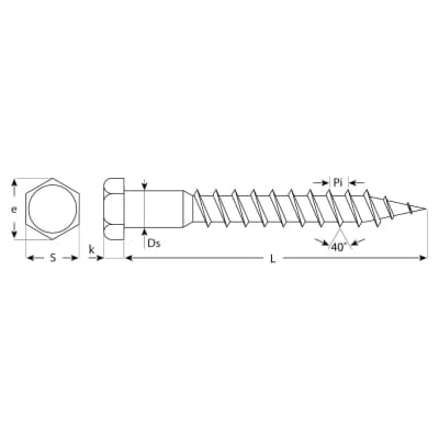 Шурупы ЗУБР 100 х 12 мм, с шестигранной головкой, 200 шт., (DIN 571), 300450-12-100-200
