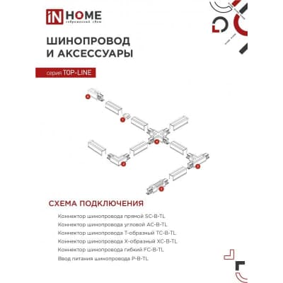 Светильник трековый под лампу с подсветкой IN HOME TR-GX53-TL 52RW GX53 белый серии TOP-LINE 4690612043753