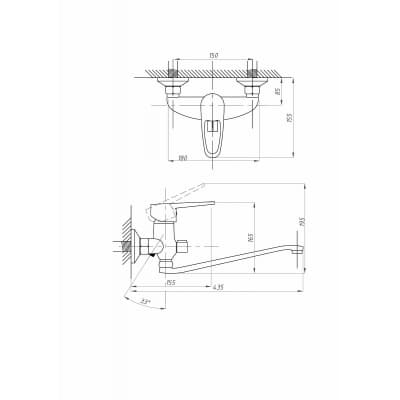 Смеситель для ванны с душем FAUZT FZs-888-126 тип См-ВУОРНШлА