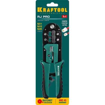RJ-Pro кримпер универсальный, RJ45, RJ11/RJ12, KRAFTOOL 22698