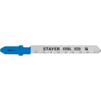 Полотна Stayer, t218a, для эл/лобзика, hss, по металлу (0,9-3мм), фигур. рез, t-хвост., шаг 1,2мм, 50мм, 2шт 15995-1.2_z02