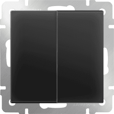 Выключатель двухклавишный Werkel WL08-SW-2G черный матовый 4690389054150