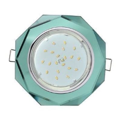 Встраиваемый светильник Ecola GX53 H4 5312 Glass хром/изумруд FC538AECH