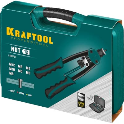 KRAFTOOL NUT-12 резьбовой двуручный заклепочник в кейсе 31183