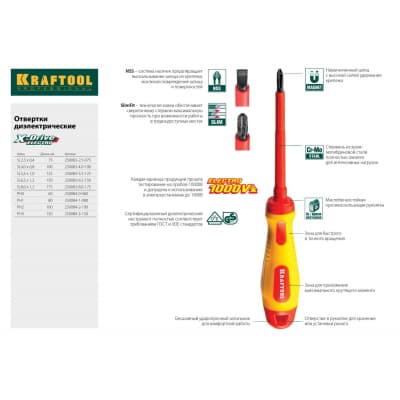 Набор отверток KRAFTOOL 6 шт, 250088-H6