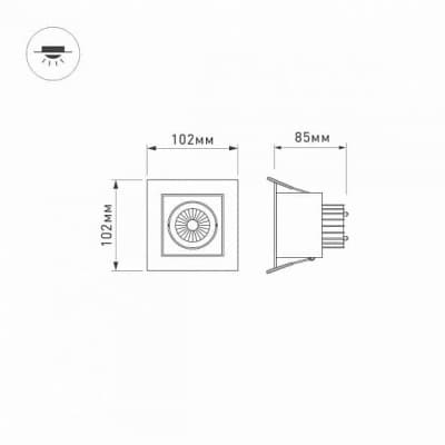 Встраиваемый светильник Arlight CL-KARDAN-S102x102 9W 4000K IP20 024122