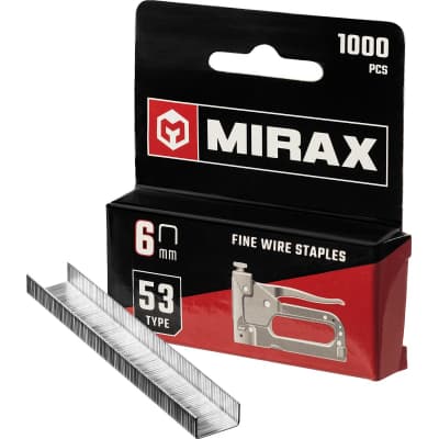 MIRAX 6 мм скобы для степлера тонкие тип 53, 1000 шт 3153-06