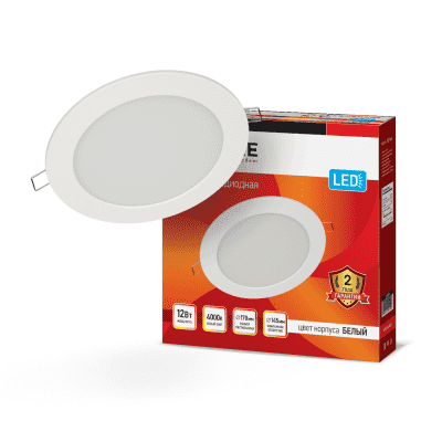 Светодиодный светильник IN HOME RLP-ECO 12Вт 4000К IP40 белый 4690612010007