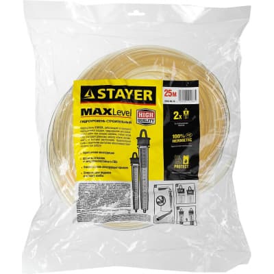 Гидроуровень строительный STAYER 25 м х 6 мм MAXLevel 3486-06-25