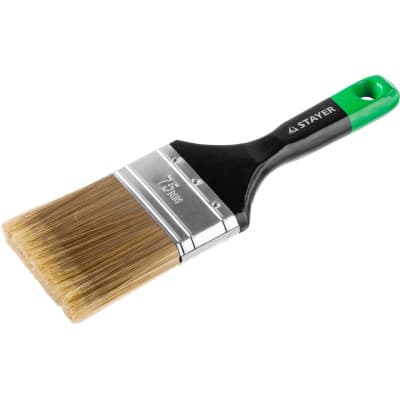 Кисть плоская STAYER 75 мм, 3", щетина искусственная, деревянная ручка KANEKARON-EURO 0106-075