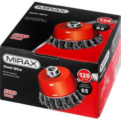 Щетка-крацовка чашечная для УШМ MIRAX d 120 мм 35104-120