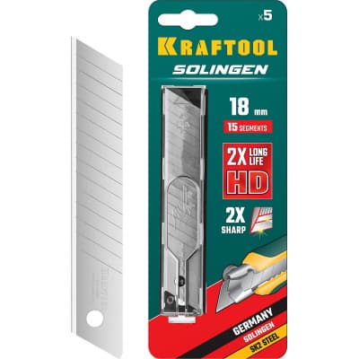 KRAFTOOL SOLINGEN 18 мм лезвия сегментированные, 15 сегментов, 5 шт 09606-18-S5_z02