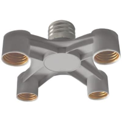 Переходник Ecola base  с цоколя E40 на 4хE27 Широкий Серебряный A8T47SEAY