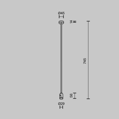 Крепление потолочное Maytoni Accessories for tracks Flarity TRA159С-S1-BS