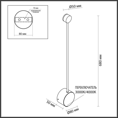 Настенный светильник Odeon Satellite 7008/5WLA