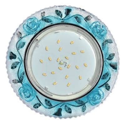 Встраиваемый светильник Ecola GX53 H4 LD7071 Розы хром/прозрачный/голубой FB53CREFB