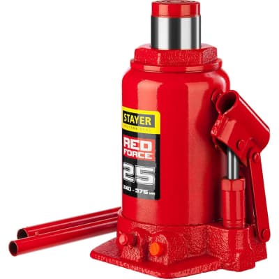 Домкрат бутылочный гидравлический RED FORCE STAYER 25т, 240-375 мм 43160-25_z01