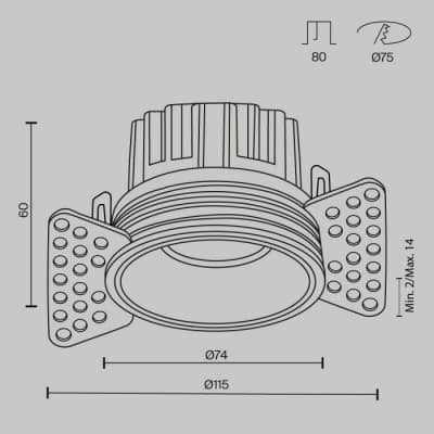 Точечный светильник Maytoni Round DL058-12W4K-TRS-B