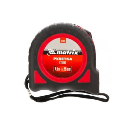 Рулетка Strong, 7,5 м х 25 мм, обрезиненный корпус Matrix 31082