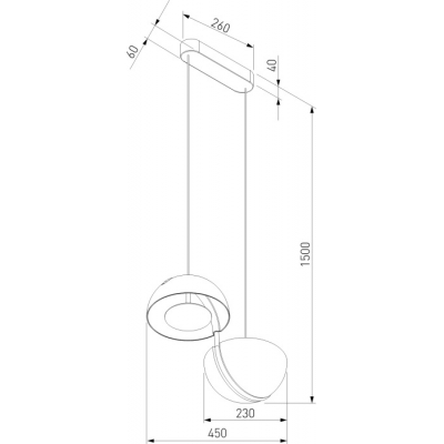 Подвесной светильник Eurosvet Emisfero 50083/2 LED золото