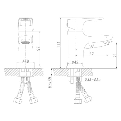 Смеситель для раковины Rossinka RS32 (RS32-11)