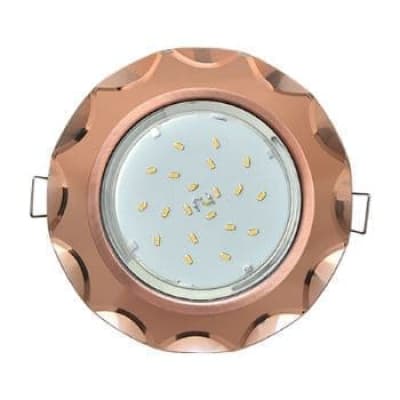Встраиваемый светильник Ecola GX53 H4 5313 Glass черненая медь/янтарь FA53RCECH