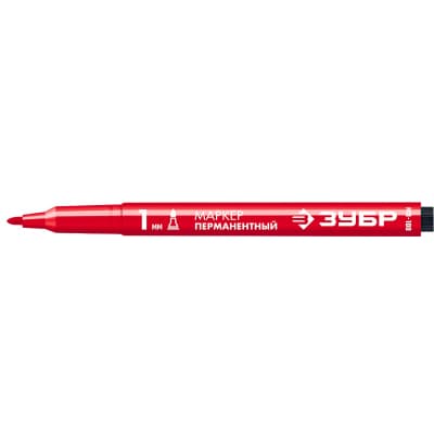 ЗУБР МП-100 красный, 1 мм заостренный перманентный маркер 06320-3