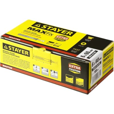 Дюбель-гвоздь полипропиленовый с потайным бортиком STAYER 60 x 6 мм, 100 шт. 30645-06-060