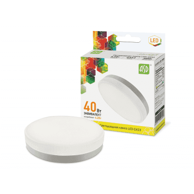 Лампа светодиодная LED-GX53-standard 4.2Вт 230В 3000К 380Лм ASD 4690612005058
