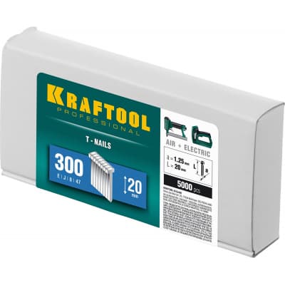 KRAFTOOL 20 мм гвозди для нейлера тип 300, 5000 шт 31785-20