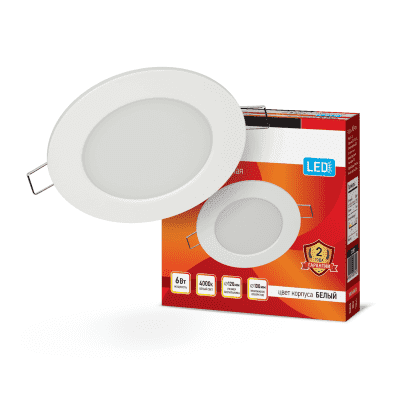 Светодиодный светильник IN HOME RLP-ECO 6Вт 4000К IP40 белый 4690612009995