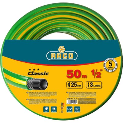 Шланг поливочный Raco O 1/2" x 50 м, 25 атм., 3-x слойный, армированный, CLASSIC 40306-1/2-50_z01