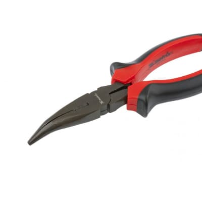 Длинногубцы изогнутые Black Nickel, 180 мм, двухкомпонентные рукоятки Matrix 17460