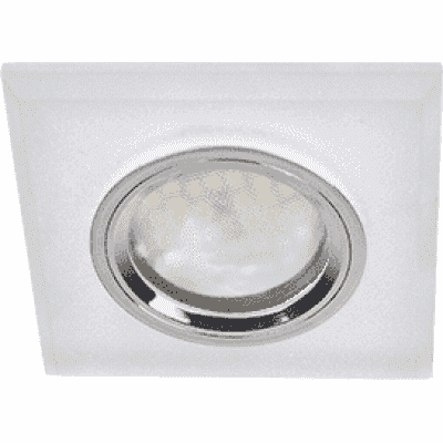 Ecola MR16 DL1651 GU5.3 Glass Стекло Квадрат скошенный край Матовый/Хром 25x90x90 (кd74) FN1651EFF