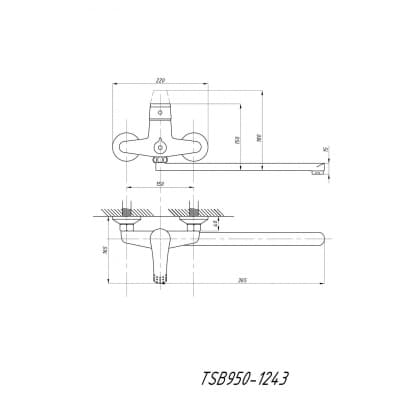 Смеситель для ванны с душем TSARSBERG TSB-950-1243 тип См-ВУОРНШлА