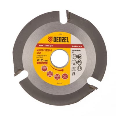 Диск пильный для УШМ, Мультирез, 125 мм, посадка 22,2 мм Denzel 73398