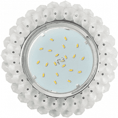 Ecola GX53 H4 5341 Glass Круглый с хрусталиками Матовый /Хром 56x120 (к+) FN53RYECB