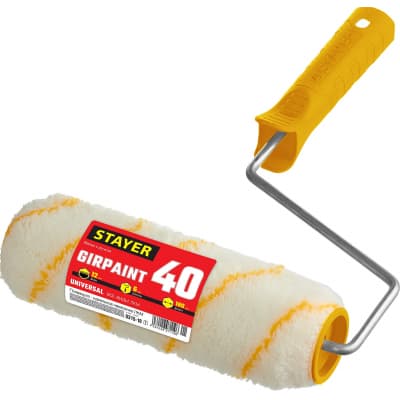 Валик малярный GIRPAINT 40, 180 мм, d=40 мм, ворс 12 мм, ручка d=6 мм, STAYER 0315-18_z01