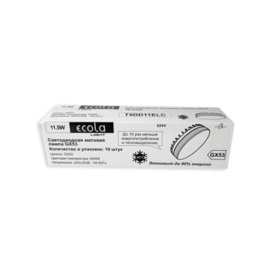Ecola Light GX53 LED 11,5W Tablet 220V 6400K 27x75 матовая 30000h (1 из ч/б уп. по 10) 10000 T5DD11ELC